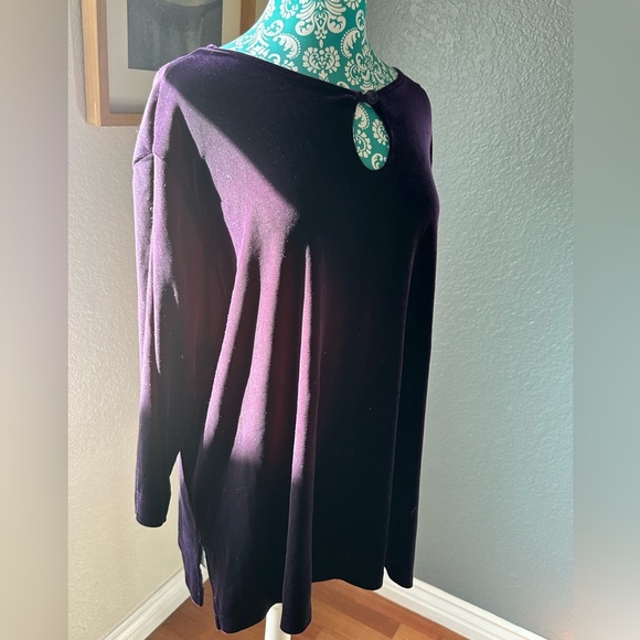 Fall witchy deep plum velvet large woman’s top.Whimsy Goth. Practical Magic core - Picture 2 of 5